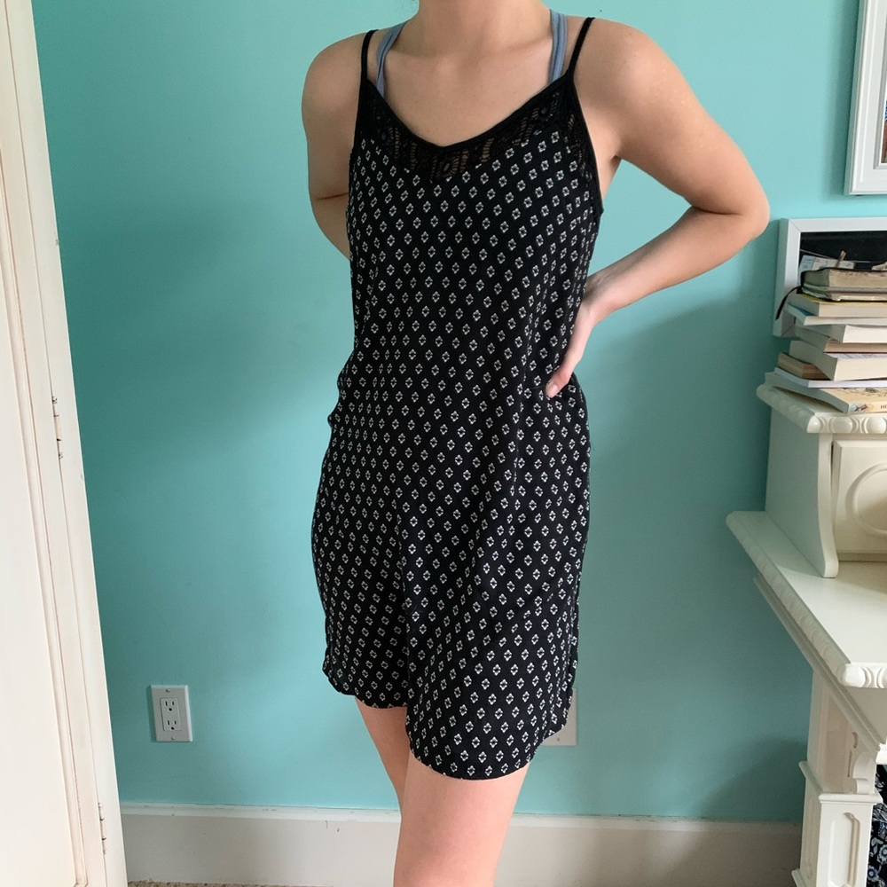 black patterned slip dress // target